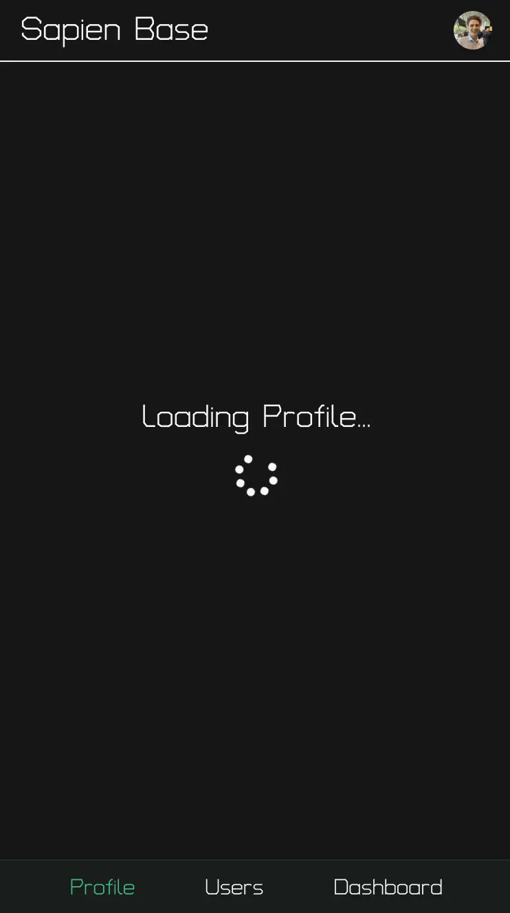 Sapien-Base Loading User Profile on Mobile Device